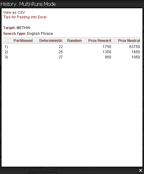 Multi-Run Mode History - Weasel Ware